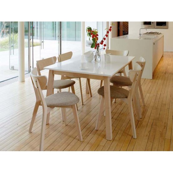 Dining table NARVIK bleached oak / white